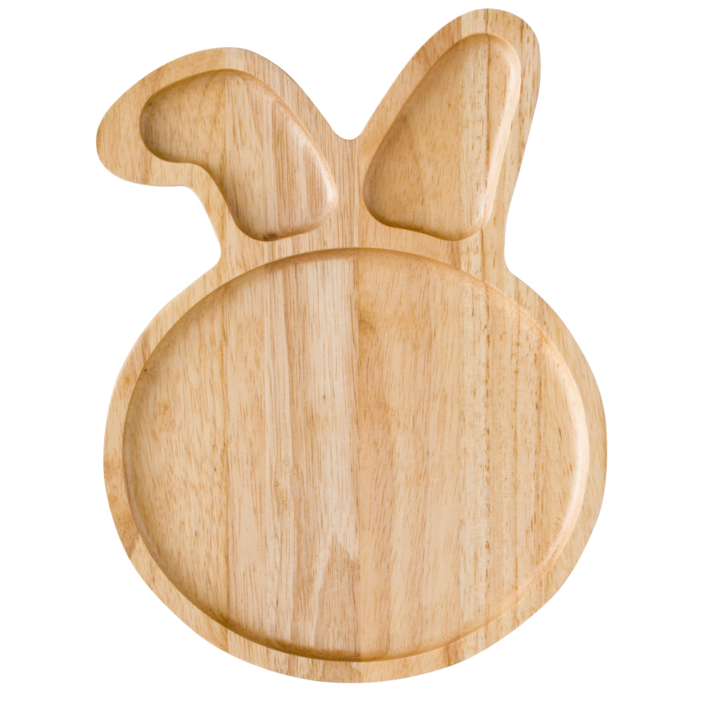 兔子造型橡膠木餐盤