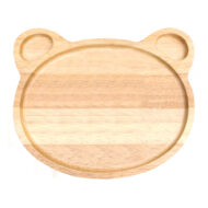 小熊造型橡膠木餐盤